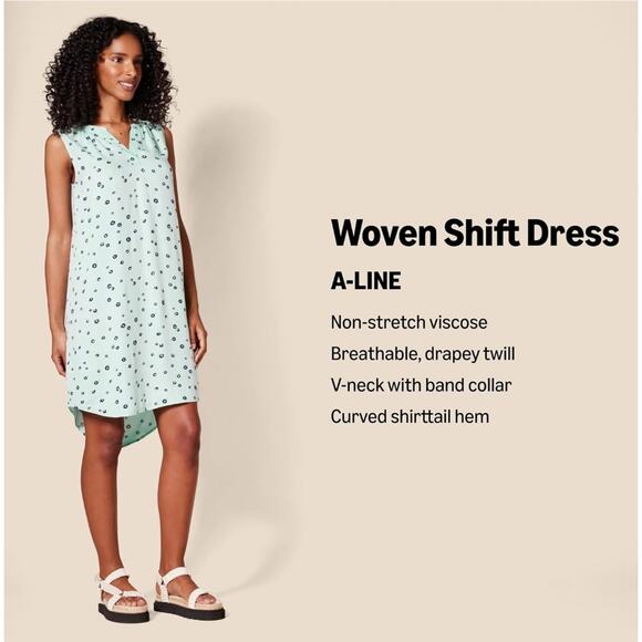 AMAZON ESSENTIALS Women's Sleeveless V-Neck Shift Dress Black SIZE Small NWT - Picture 7 of 7